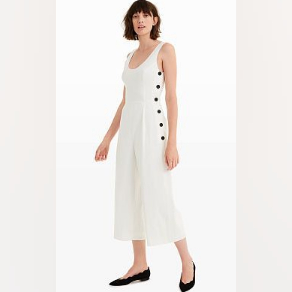 Club Monaco White Linen Blend Jumpsuit Size 0